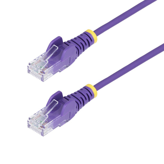 Star Tech 1.5m Purple Slim CAT6 Ethernet Cable, Snagless, 100W PoE, UTP, LSZH, 28AWG Pure Bare Copper Wire, Slim RJ45 Network Patch Cord w/Strain Reliefs, Individually Tested