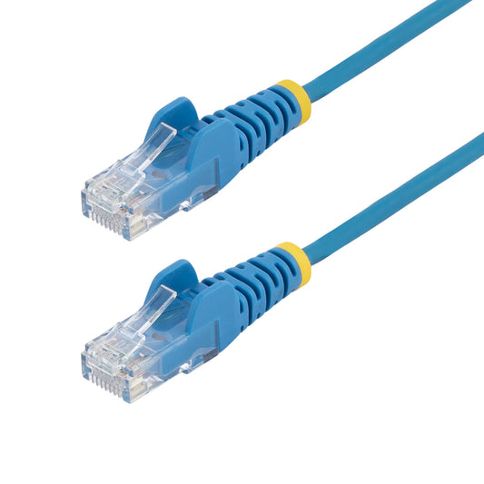 Star Tech 10m Blue Slim CAT6 Ethernet Cable, Snagless, 100W PoE, UTP, LSZH, 28AWG Pure Bare Copper Wire, Slim RJ45 Network Patch Cord w/Strain Reliefs, Individually Tested