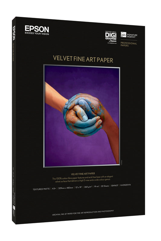 Epson Velvet Fine Art Paper, A3+, 260g/m≤, 20 Blatt