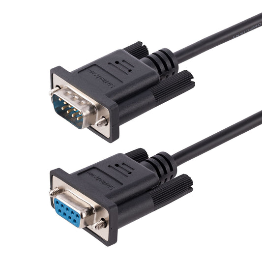 Star Tech 3m RS232 Serial Null Modem Cable, Crossover Serial Cable w/Al-Mylar Shielding, DB9 Serial COM Port Cable Female to Male, Compatible w/DTE Devices, Black, F/M