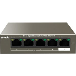 TENDA (TEG1105P-4-63W) 5-Port Gigabit Desktop Switch with 4-Port PoE+
