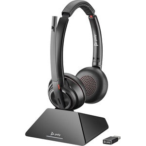 PLANTRONICS SAVI S8220 OTH WIRELESS UC STEREO DECT HEADSET,D200 DONGLE,PC, USB-A