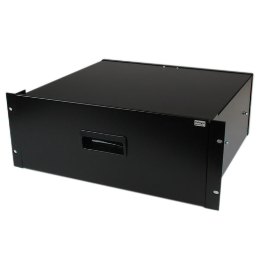 Star Tech 4U Black Steel Storage Drawer for 19in Racks and Cabinets