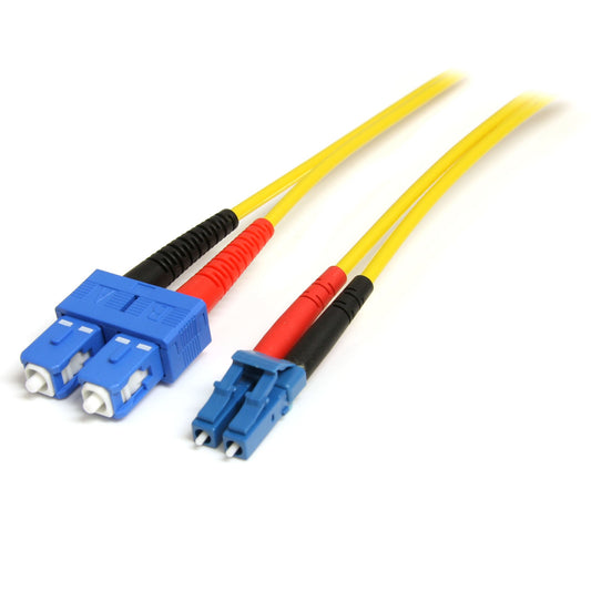 Star Tech 1m Fiber Optic Cable - Single-Mode Duplex 9/125 LSZH Fiber Jumper Cord - LC/SC