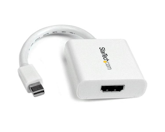 Star Tech Mini DisplayPort to HDMI Adapter - mDP to HDMI Video Converter - 1080p - Mini DP or Thunderbolt 1/2 Mac/PC to HDMI Monitor/Display/TV - Passive mDP 1.2 to HDMI Dongle - White