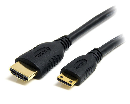 Star Tech 1m Mini HDMI to HDMI Cable with Ethernet - 4K 30Hz High Speed Mini HDMI to HDMI Adapter Cable - Mini HDMI Type-C Device to HDMI Monitor/Display - Durable Video Converter Cord