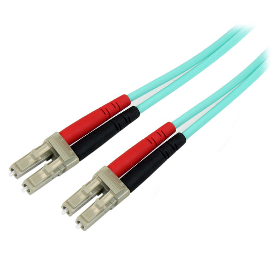 Star Tech 10m (30ft) LC/UPC to LC/UPC OM3 Multimode Fiber Optic Cable, Full Duplex 50/125μm Zipcord Fiber Cable, 100G, Low Insertion Loss, LSZH Fiber Jumper Cord