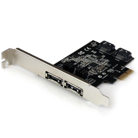 Star Tech 2 Port PCI Express SATA 6 Gbps eSATA Controller Card - Dual Port PCIe SATA III Card - 2 Int/2 Ext