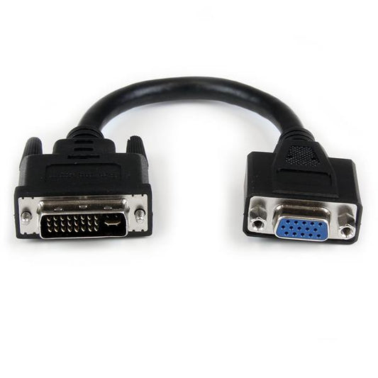 Star Tech 8in DVI to VGA Cable Adapter - DVI-I Male to VGA Female
