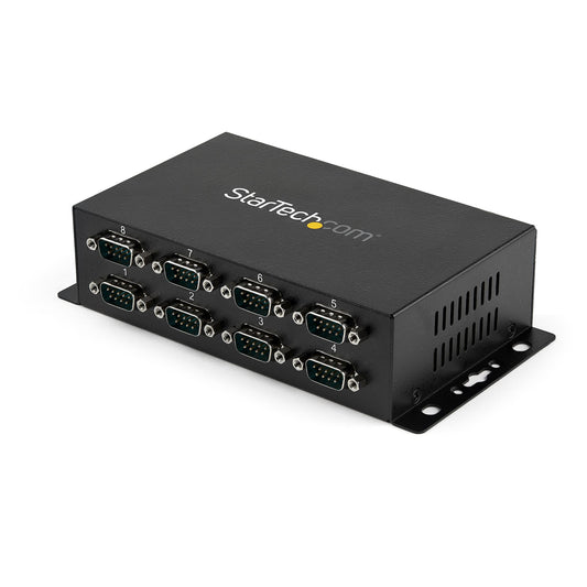 Star Tech 8 Port USB to DB9 RS232 Serial Adapter Hub – Industrial DIN Rail and Wall Mountable