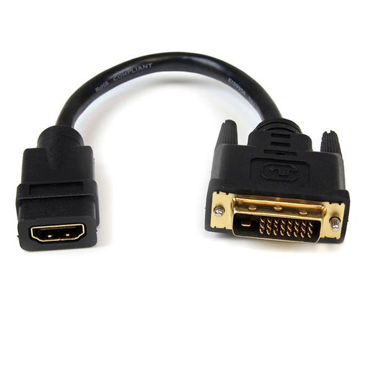 Star Tech 8in HDMI to DVI-D Video Cable Adapter - HDMI Female to DVI Male