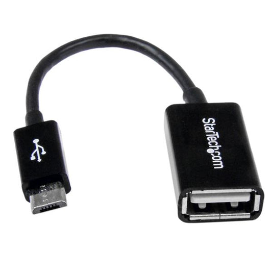 Star Tech 5in Micro USB to USB OTG Host Adapter M/F