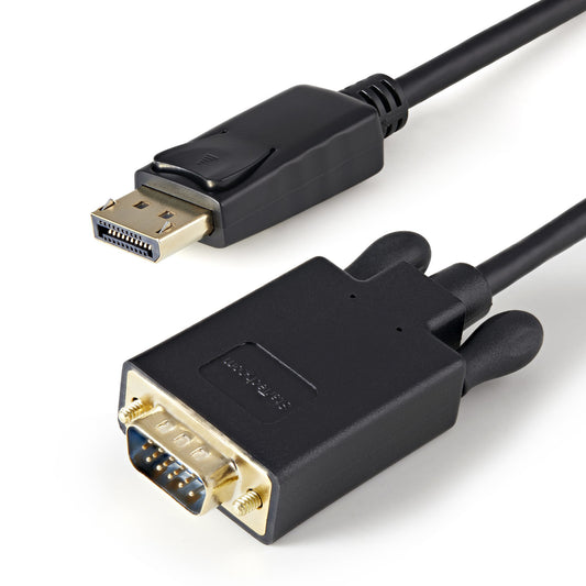 Star Tech 3ft (1m) DisplayPort to VGA Cable - Active DisplayPort to VGA Adapter Cable - 1080p Video - DP to VGA Monitor Cable - DP 1.2 to VGA Converter - Latching DP Connector