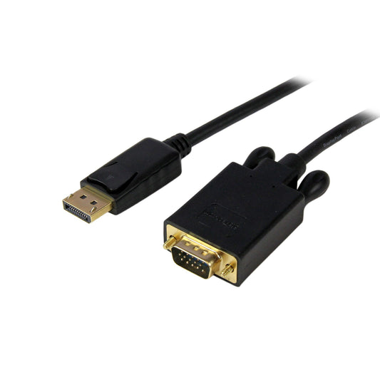 StarTech 6ft (1.8m) DisplayPort to VGA Cable - Active DisplayPort to VGA Adapter Cable - 1080p Video - DP to VGA Monitor Cable - DP 1.2 to VGA Converter - Latching DP Connector