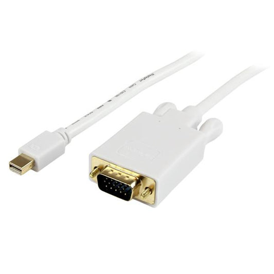 StarTech 15 ft Mini DisplayPort to VGA Adapter Converter Cable – mDP to VGA 1920x1200 - White