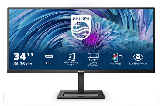 Philips E Line 346E2LAE/75 LED display 86.4 cm (34") 3440 x 1440 pixels Wide Quad HD LCD Black