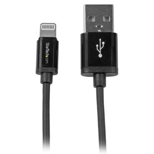 Star Tech 1 m (3 ft.) USB to Lightning Cable - iPhone / iPad / iPod Charger Cable - High Speed Charging Lightning to USB Cable - Apple MFi Certified - Black