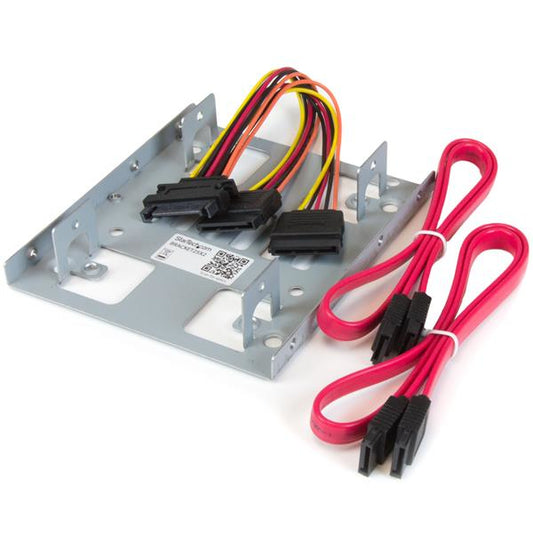 Star Tech Dual 2.5" to 3.5" HDD Bracket for SATA Hard Drives - 2 Drive 2.5" to 3.5" Bracket for Mounting Bay