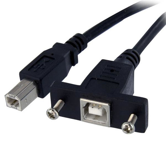 Star Tech 3 ft Panel Mount USB Cable B to B - F/M