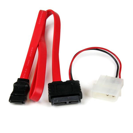 Star Tech 20in Slimline SATA to SATA with LP4 Power Cable Adapter