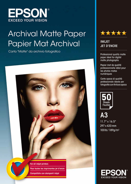 Epson Archival Matte Paper, DIN A3, 189g/m≤, 50 Sheets