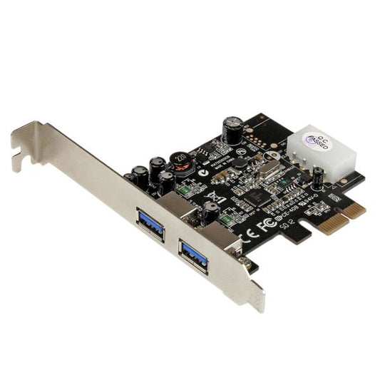 Star Tech 2 Port PCI Express (PCIe) SuperSpeed USB 3.0 Card Adapter with UASP - LP4 Power