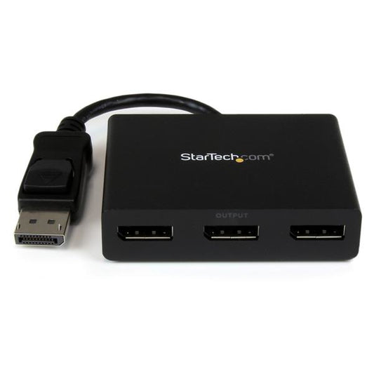 Star Tech 3-Port Multi Monitor Adapter - DisplayPort 1.2 MST Hub to Dual 4K 30Hz & 1x 1080p - Video Splitter for Extended Desktop Mode on Windows PCs Only - DP to 3x DP Monitors