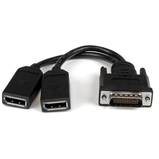 Star Tech 8" (20 cm) DMS-59 to Dual DisplayPort Adapter Cable - 4K x 2K Video - LFH DMS 59 pin (M) to 2x DisplayPort 1.2 (F) Splitter Y Cable - LFH Graphics Card to Dual DP Monitors