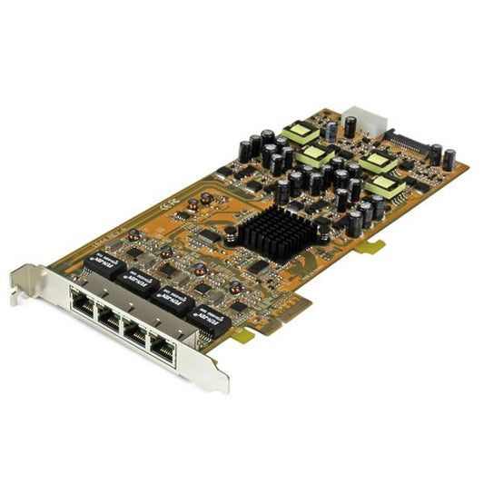 Star Tech 4 Port Gigabit Power over Ethernet PCIe Network Card - PSE / PoE PCI Express NIC - TAA