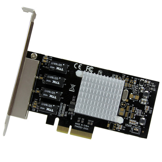 Star Tech 4-Port Gigabit Ethernet Network Card - PCI Express, Intel I350 NIC
