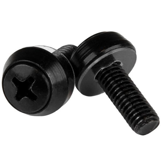 Star Tech M6 x 12mm - Mounting Screws - 50 Pack, Black