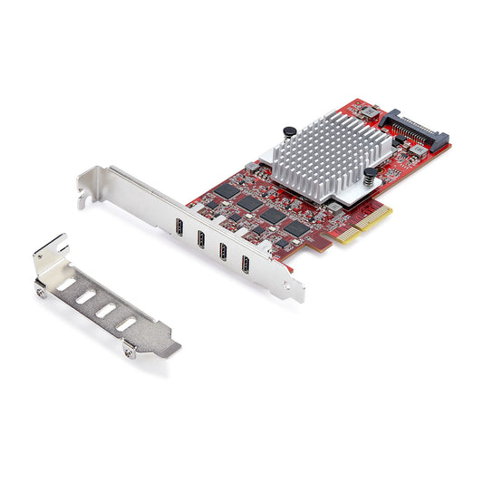 Star Tech 4-Port USB Type-C PCIe Card, USB 3.2 10Gbps, USB-C PCI Express Expansion Card, 4x Independent USB Controllers, Windows/Linux/macOS, TAA-Compliant