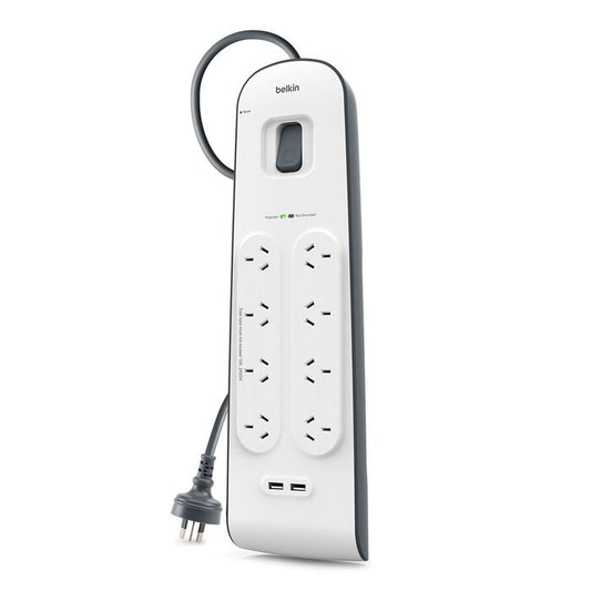 Belkin 8 Outlet with 2M Cord with 2 USB Ports (BSV804AU2M)