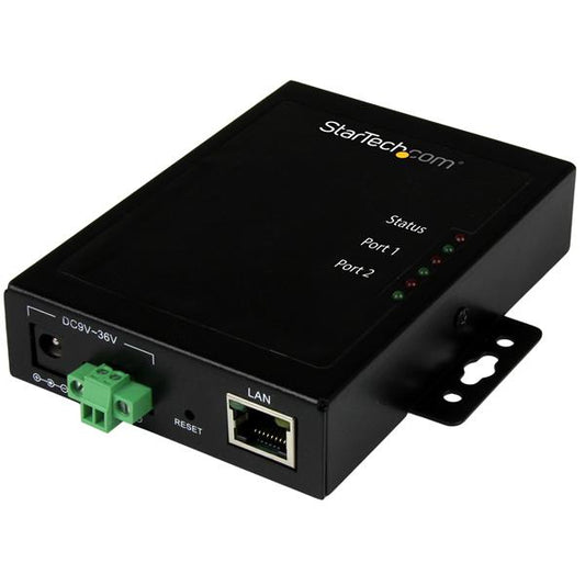 Star Tech 2-Port Serial-to-IP Ethernet Device Server - RS232 - Metal and Mountable