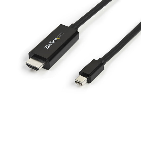 StarTech 10ft (3m) Mini DisplayPort to HDMI Cable - 4K 30Hz Video - mDP to HDMI Adapter Cable - Mini DP or Thunderbolt 1/2 Mac/PC to HDMI Monitor/Display - mDP to HDMI Converter Cord