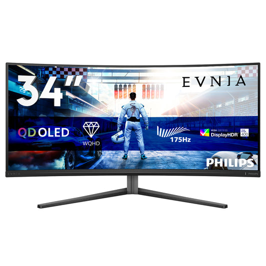 Philips Evnia 34M2C6500/75 computer monitor 86.4 cm (34") 3440 x 1440 pixels Wide Quad HD QD-OLED Grey