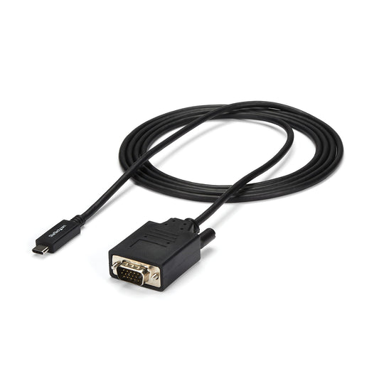 Star Tech 6ft/2m USB C to VGA Cable - 1920x1200/1080p USB Type C to VGA Video Active Adapter Cable - Thunderbolt 3 Compatible - Laptop to VGA Monitor/Projector - DP Alt Mode HBR2