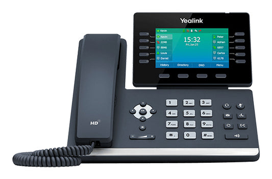 Yealink (SIP-T54W) 16 Line IP Phone, 4.3" Color LCD with Backlight, Dual Gigabit Port, 10x line key, 1x USB Port, Built-in Wi-Fi and Bluetooth, does not include