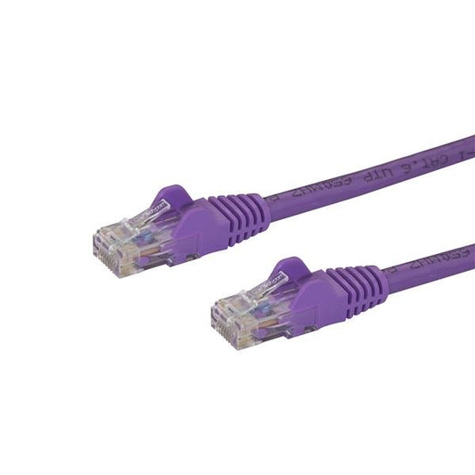 StarTech 50cm CAT6 Ethernet Cable - Purple CAT 6 Gigabit Ethernet Wire -650MHz 100W PoE RJ45 UTP Network/Patch Cord Snagless w/Strain Relief Fluke Tested/Wiring is UL Certified/TIA