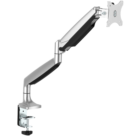 Star Tech Desk Mount Monitor Arm - Heavy Duty Ergonomic VESA Monitor Arm - Single 9kg Display - Full Motion, Height Adjustable, Articulating - Aluminum - C-Clamp/Grommet - Silver