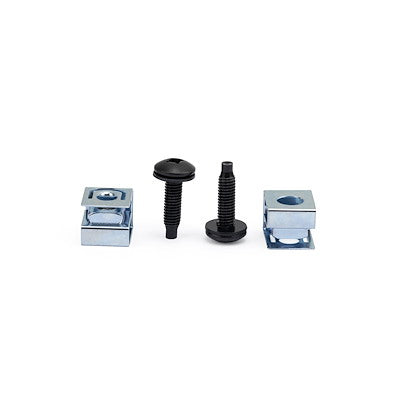 Star Tech Server Rack Screws and Clip Nuts - 10-32 - Rack Mount Screws and Slide-On Cage Nuts - 50 Pack