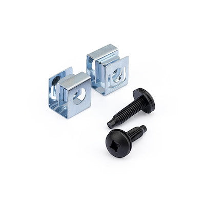 Star Tech Server Rack Screws and Clip Nuts - 10-32 - Rack Mount Screws and Slide-On Cage Nuts - 50 Pack