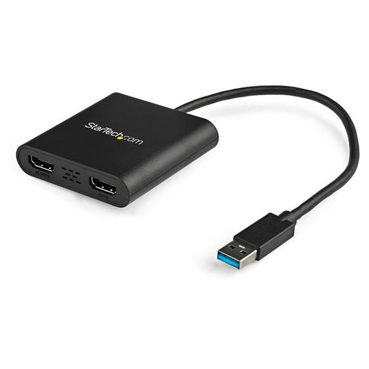Star Tech USB 3.0 to Dual HDMI Adapter, USB to 2x HDMI Monitor Converter for Windows (no support for macOS/ChromeOS/Linux) - TAA