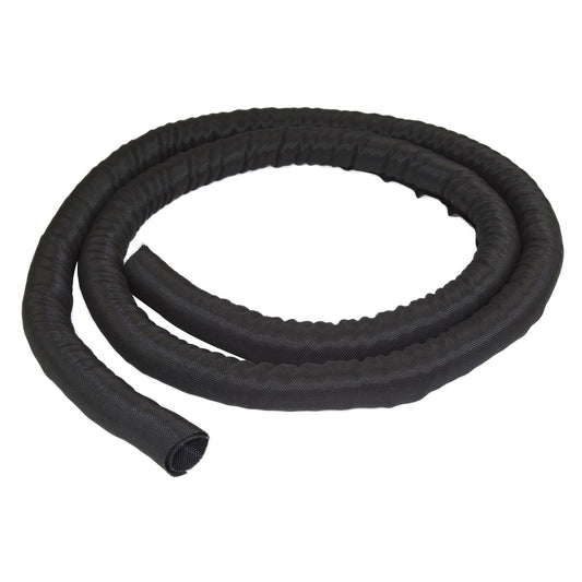 Star Tech 6.5' (2m) Cable Management Sleeve - Flexible Coiled Cable Wrap - 1.0-1.5" dia. Expandable Sleeve - Polyester Cord Manager/Protector/Concealer - Black Trimmable Cable Organizer