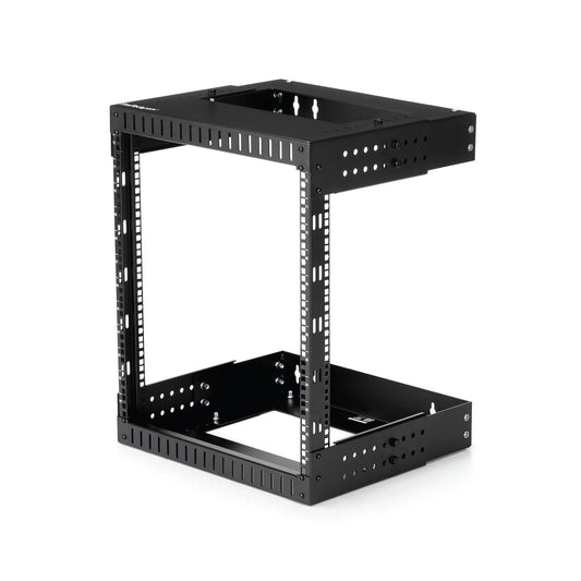 Star Tech 12U 19" Wall Mount Network Rack - Adjustable Depth 12-20" 2 Post Open Frame Server Room Rack for AV/Data/ IT Communication/Computer Equipment/Switch w/Cage Nuts & Screws