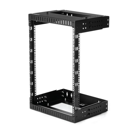 Star Tech 15U 19" Wall Mount Network Rack - Adjustable Depth 12-20" 2 Post Open Frame Server Room Rack for AV/Data/ IT Communication/Computer Equipment/Switch w/Cage Nuts & Screws