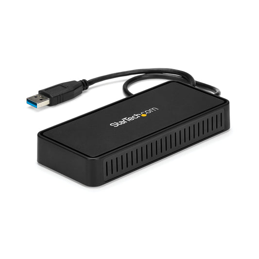 Star Tech USB 3.0 Mini Dock - Dual Monitor USB-A Docking Station with DisplayPort 4K 60Hz Video & Gigabit Ethernet - 1ft (30cm) cable - Portable USB 3.1 Gen 1 Type-A Laptop Adapter
