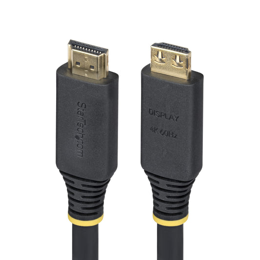 Star Tech 35ft (10.6m) Active High Speed HDMI Cable with Gripping Connectors, 4K 60Hz/1440p 144Hz, HDR10/HDCP 2.2/ARC, 18Gbps, UHD HDMI 2.0 Cord for TV/Monitor/Display, TPE Jacket