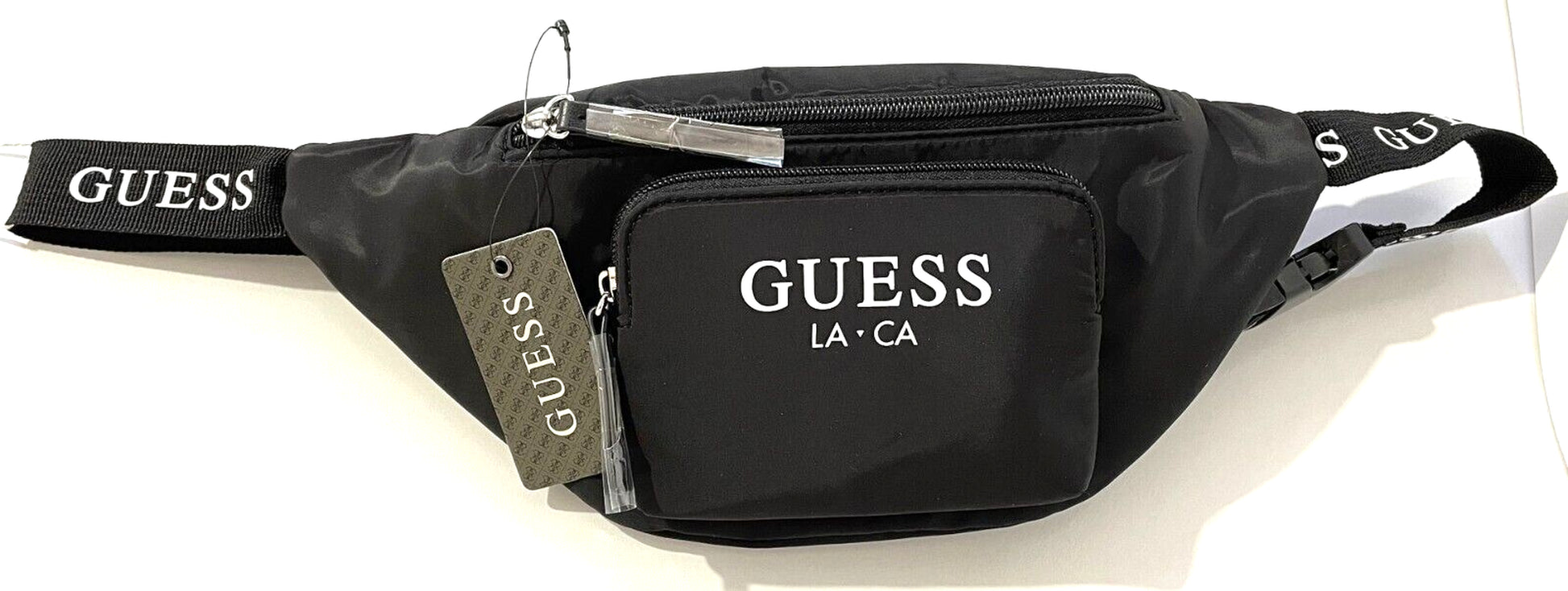 GUESS Logo Belt Bum Bag Waist Pack Crossbody Bag - Black • 100% Authentic • Brand New with Tags