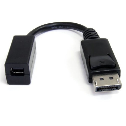 StarTech 6in (15cm) DisplayPort to Mini DisplayPort Cable - 4K x 2K UHD Video - DisplayPort Male to Mini DisplayPort Female Adapter Cable - DP Computer to mDP 1.2 Monitor Extension Cable